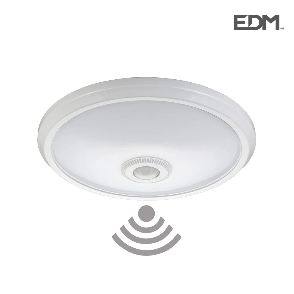 Candeeiro de Teto de Superf&iacute;cie com Sensor Ip20 2xe27 &Oslash;30x9,6cm Edm