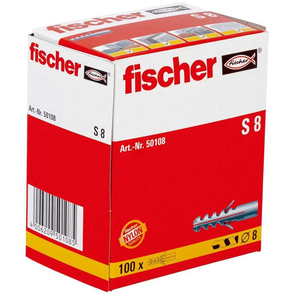 TACO DE EXPANSION S8 CAJA 100 UDS  FISCHER