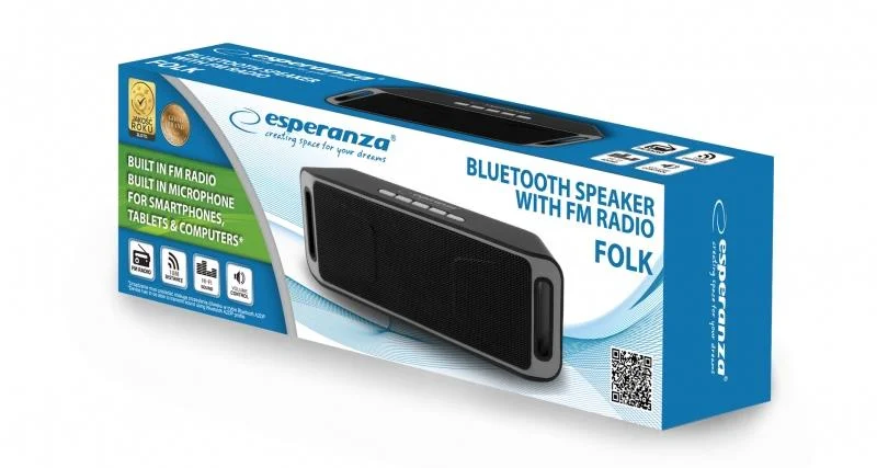 Esperanza Bt Speaker Fm Folk Black/Grey