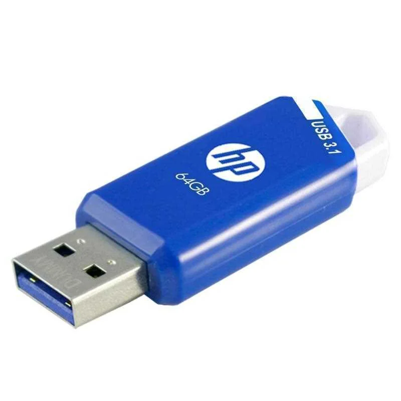 Mem&oacute;ria Usb Hp Hpfd755w-64 64 Gb Azul