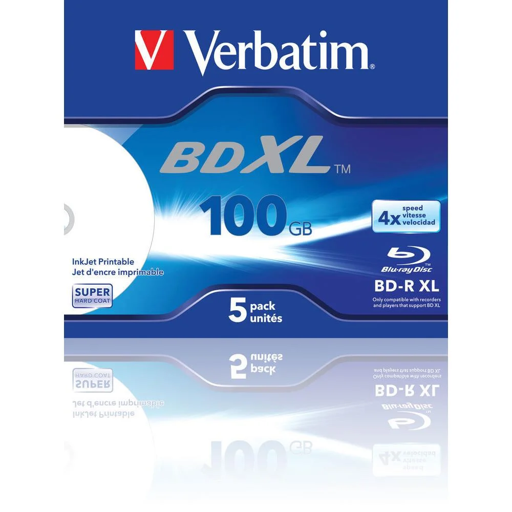 Bluray Verbatim 100gb  5pcs Bd-R Jc Printable