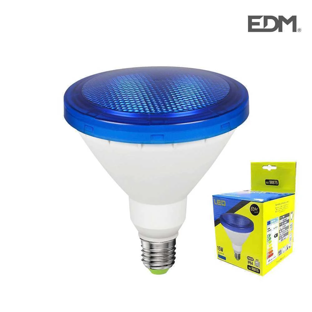 Lampada Par38 LED E27 15w 1200 Lm Luz Azul Ip64 E.