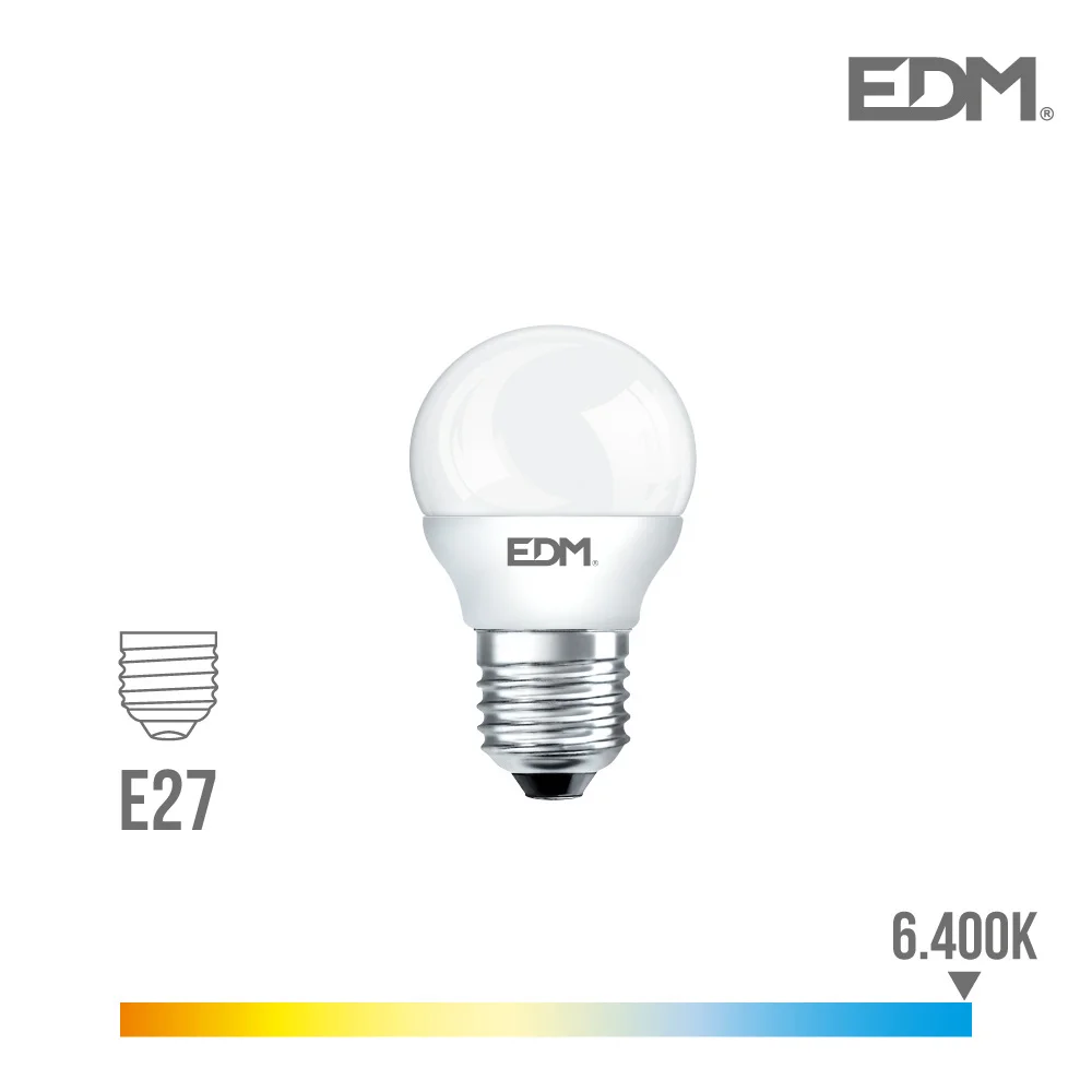 Lampada Esferica LED E27 5w 400 Lm 6400k Luz Fria.
