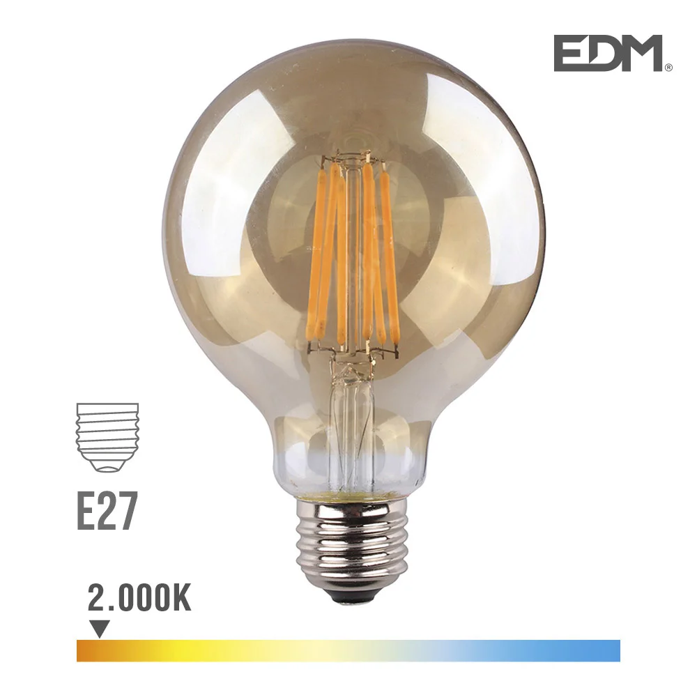 Lampada Globo Filamento LED Vidro Vintage   125 .