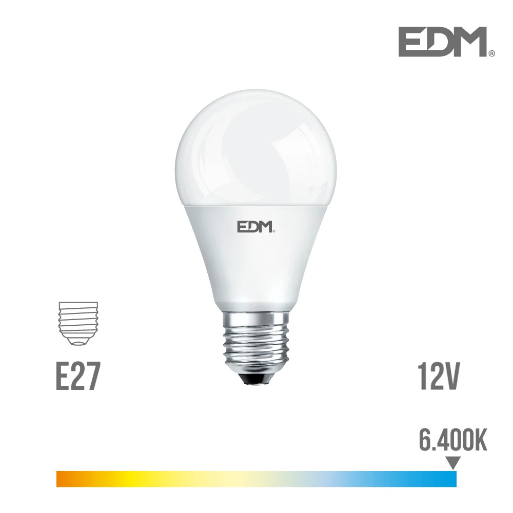 L&acirc;mpada Standard Led 12v Ac/dc E27 10w 810lm 6400k