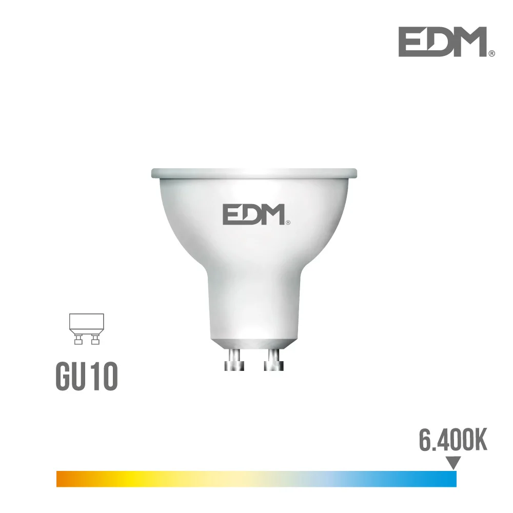 L&acirc;mpada Dicroica LED Gu10 5w 450lm 6400k Luz Fria &Oslash;5x5,5cm Edm