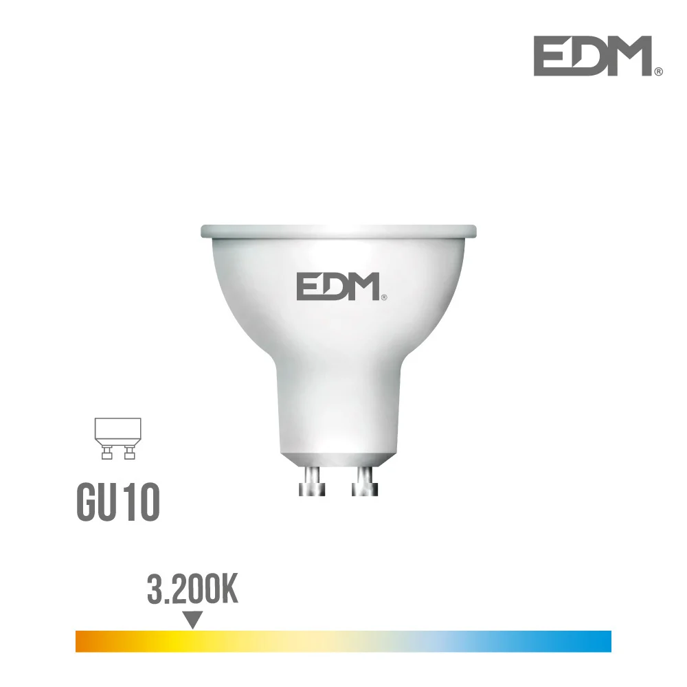 Lampada Dicroica LED Gu10 5w 450 Lm 3200k Luz Que.