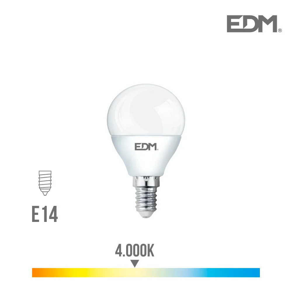 L&acirc;mpada Esferica Led E14 7w 600 Lm 4000k Luz Dia