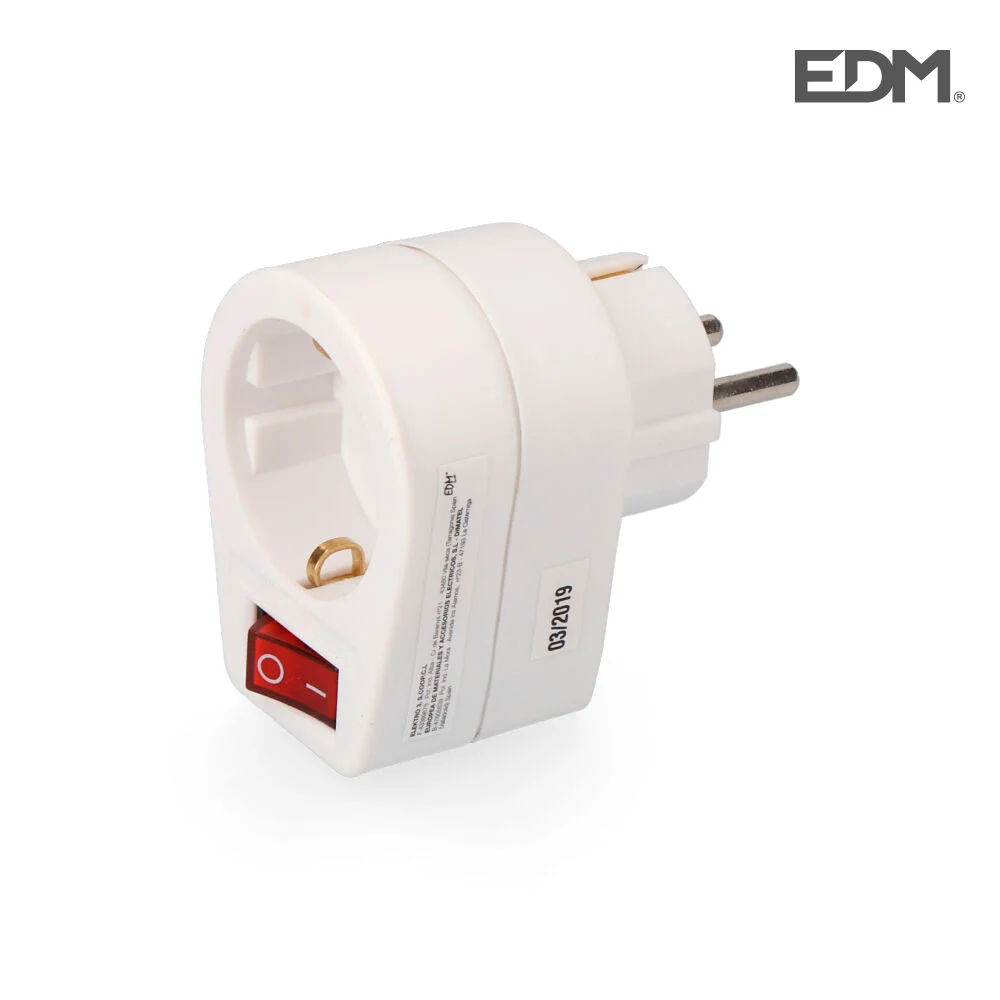 Ficha Adaptadora com Interruptor Retractilada 022.