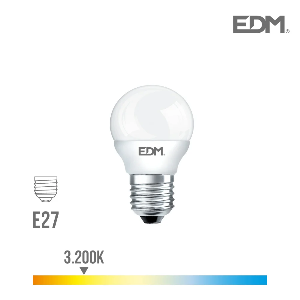 L&acirc;mpada Bola Led E27 7w 600 Lm 3200k Luz Quente