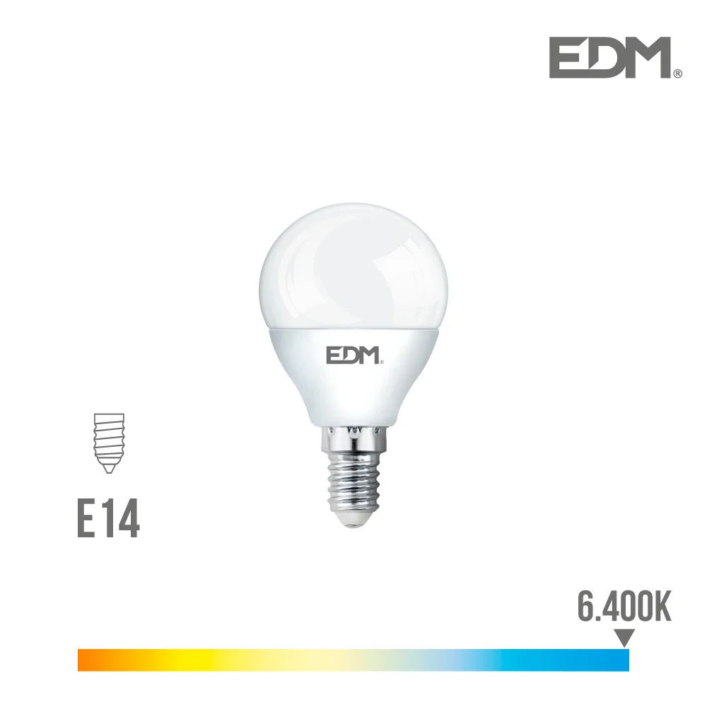 Lampada Esferica LED E14 7w 600 Lm 6400k Luz Fria.