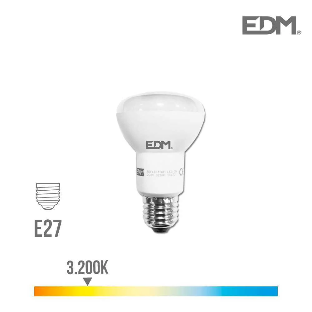 L&acirc;mpada Reflector LED R63 E27 7w 470lm 3200k Luz Quente &Oslash;6,3x10cm Edm