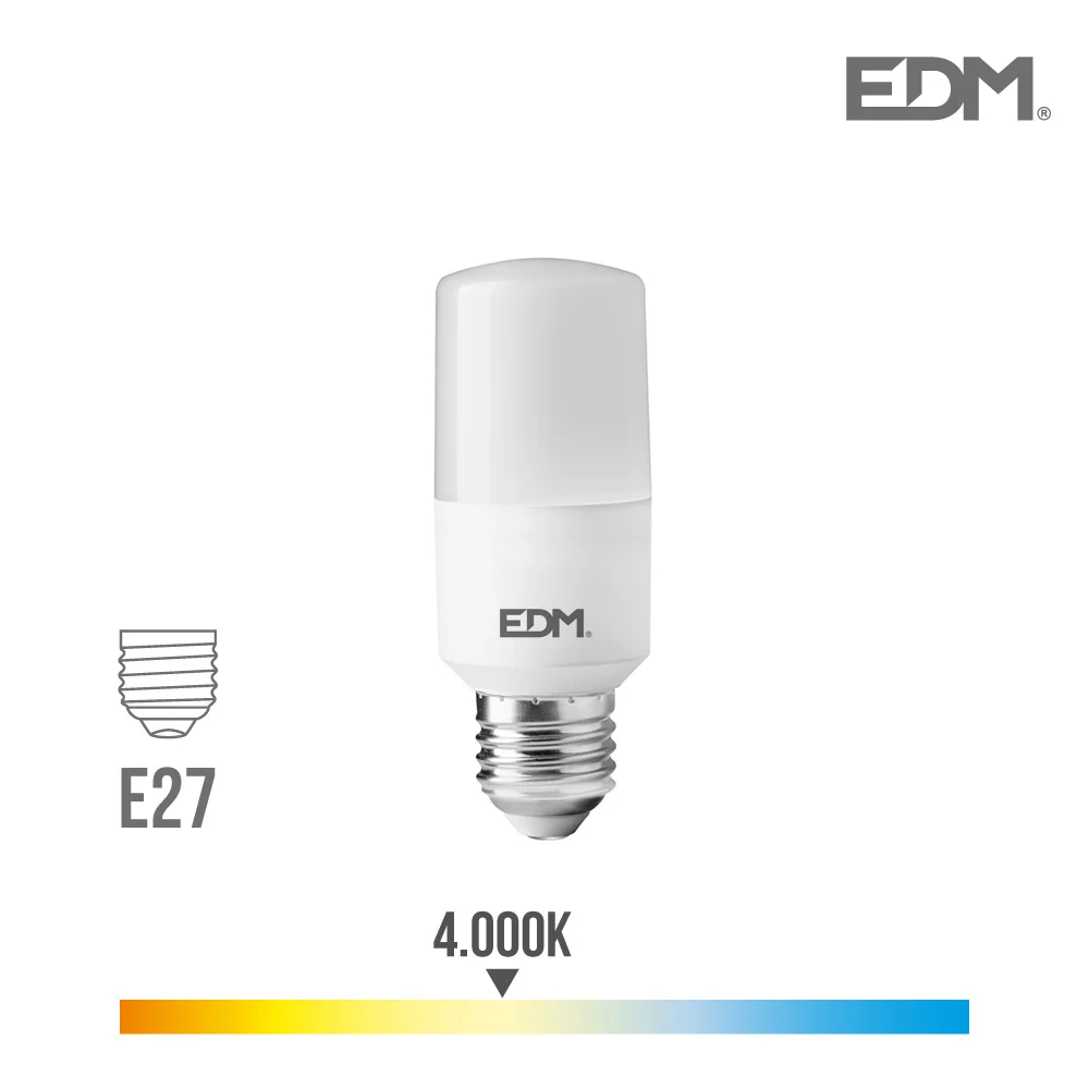 L&acirc;mpada Tubular LED E27 10w 1100lm 4000k Luz do Dia &Oslash;4x10,7cm Edm