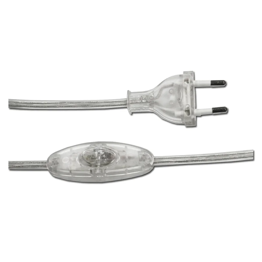 Cabo Plano com Interruptor 3a 1,5m 2x0,75mm Transparente Edm