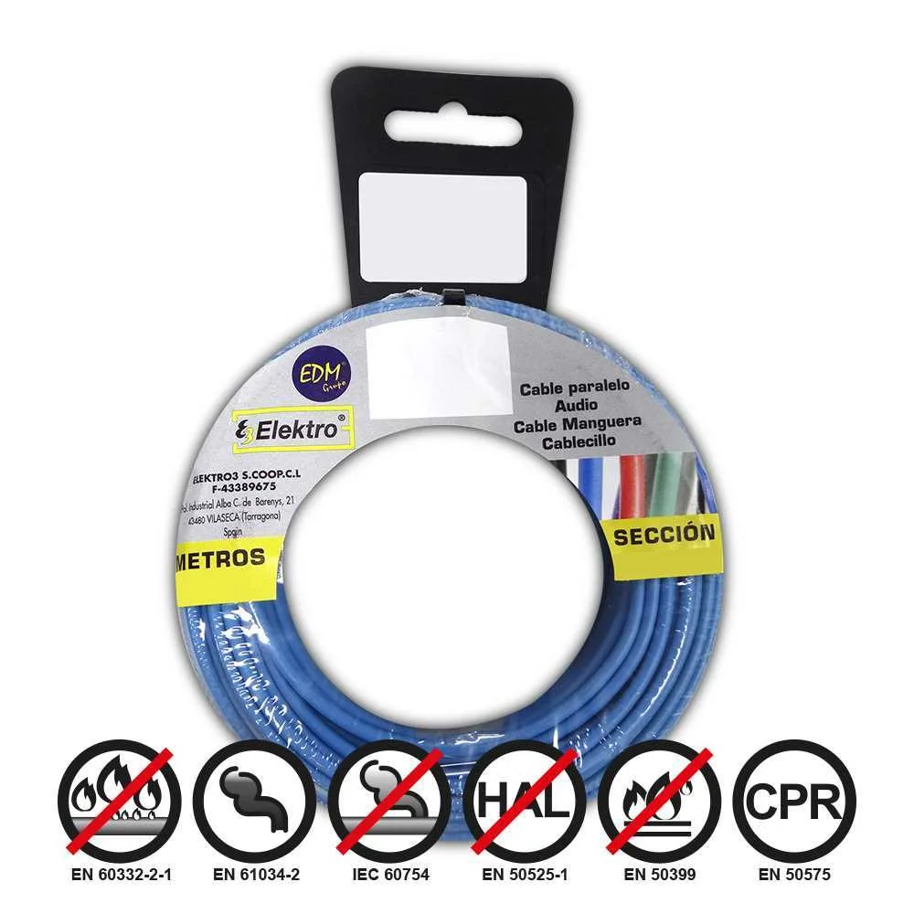 Rolo de Cabo Flex&iacute;vel 2,5mm Azul Livre de Halog&eacute;neos 10m