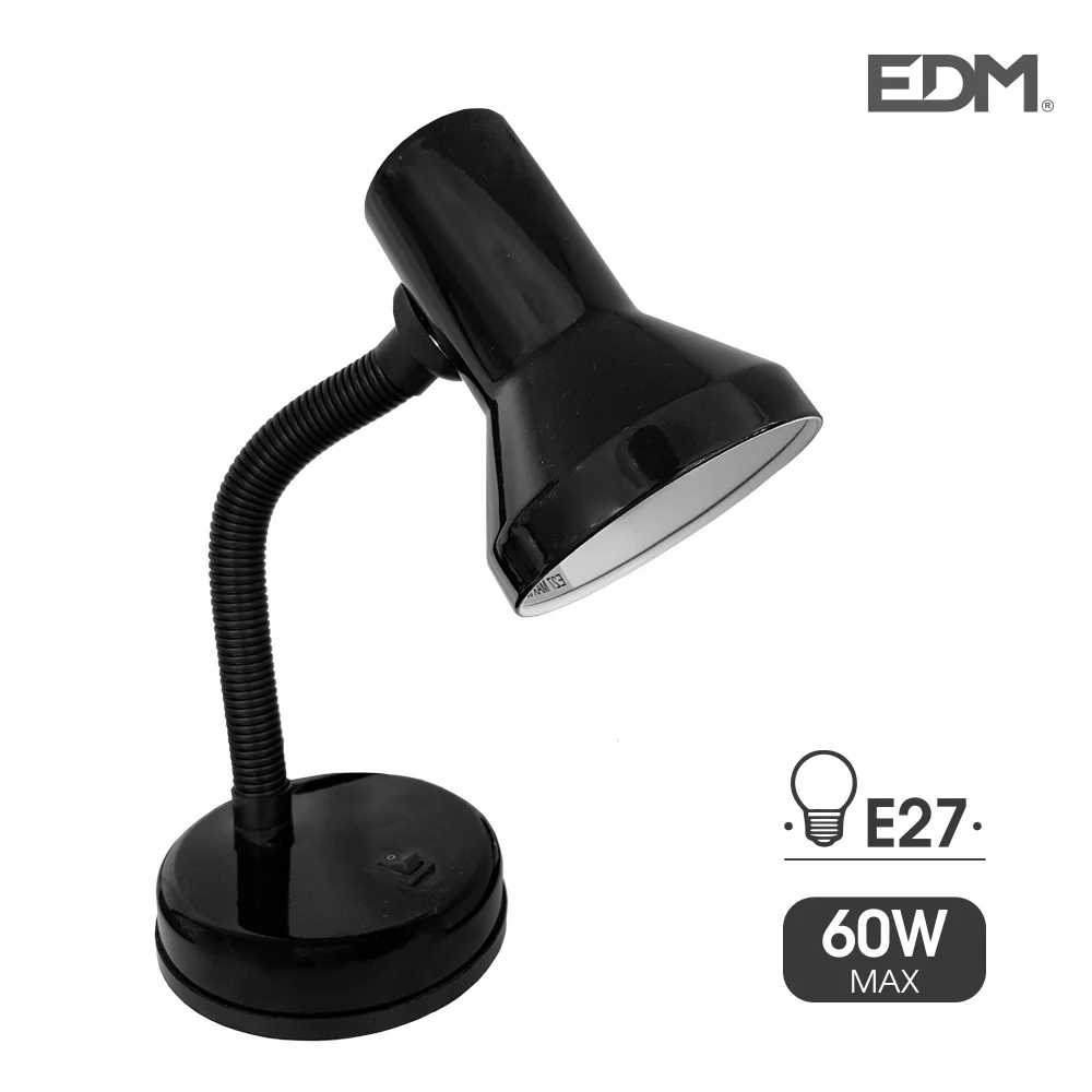 Candeeiro de Mesa Modelo London E27 60w Preto Edm