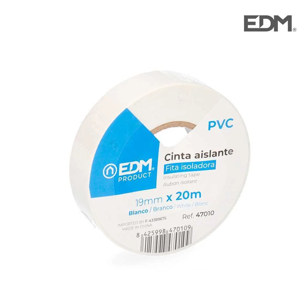 Fita Isoladora 20m X 19mm Branca Edm Alta Qualidade