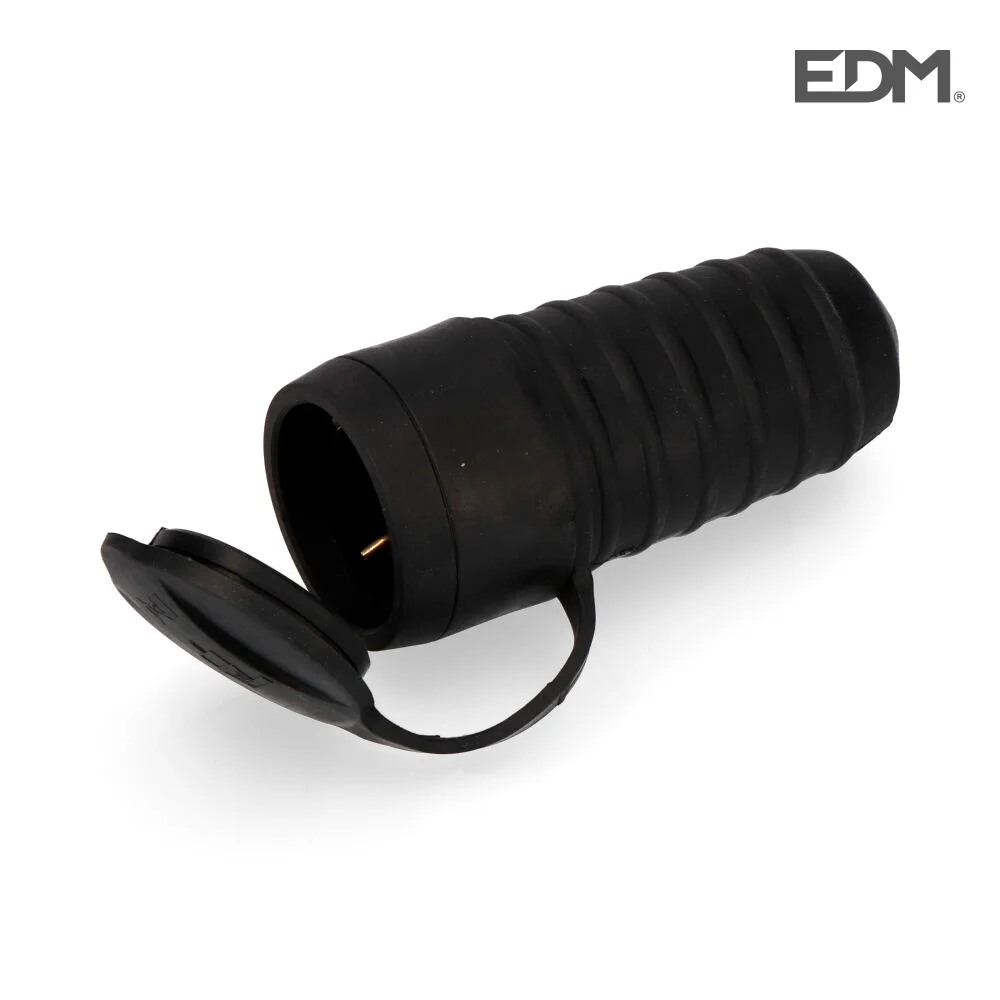 Ficha F&ecirc;mea de Borracha 16a T/Tl 4,8mm (Retractilada) Edm