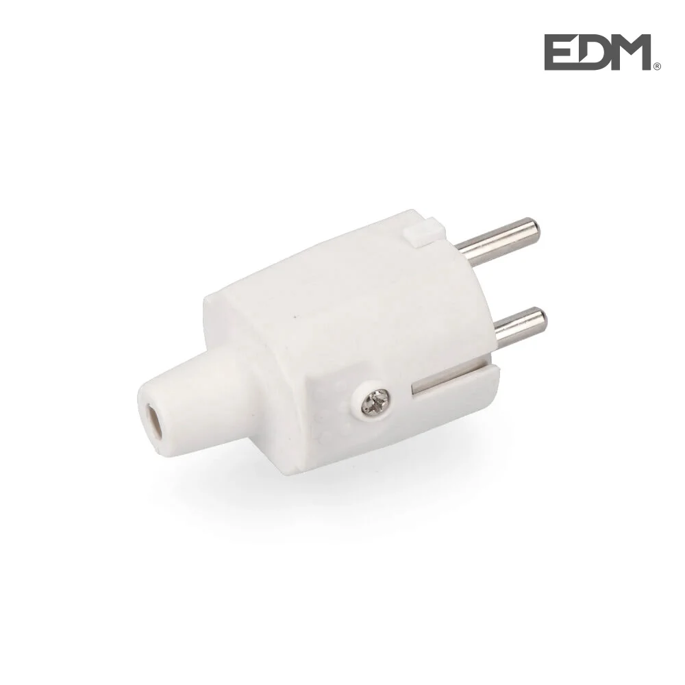 Ficha de Borracha 10/16a 250v T/Tl Ip44 4,8mm Branca (Retractilada) Edm