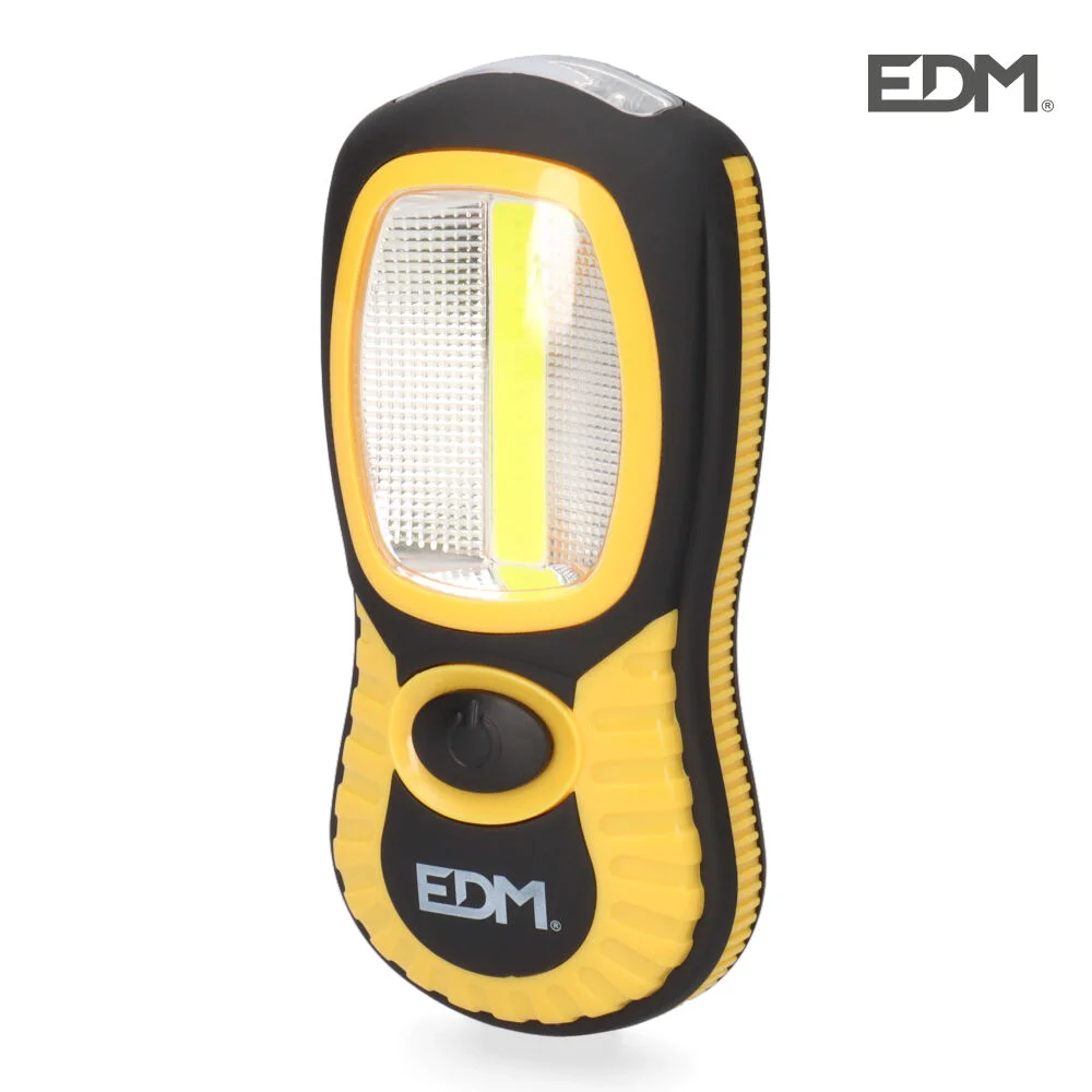 Lanterna de LED Xl Cob. Dupla Fun&ccedil;&atilde;o 1led Xlx3w e 3 Ledx1w com Gancho e &Iacute;man 3xAAA (Pilhas Inclu&iacute;das