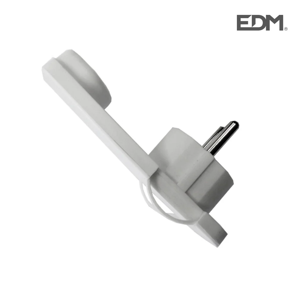 Ficha Schuko Extra Plana 10/16a T/Tl 4,8mm (Retractilado) Branca