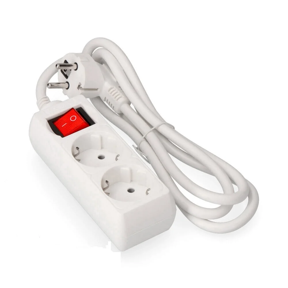 Bloco 2 Tomadas T/Tl 10/16a Schuko + Interruptor 1,5m 3x1,5mm Edm