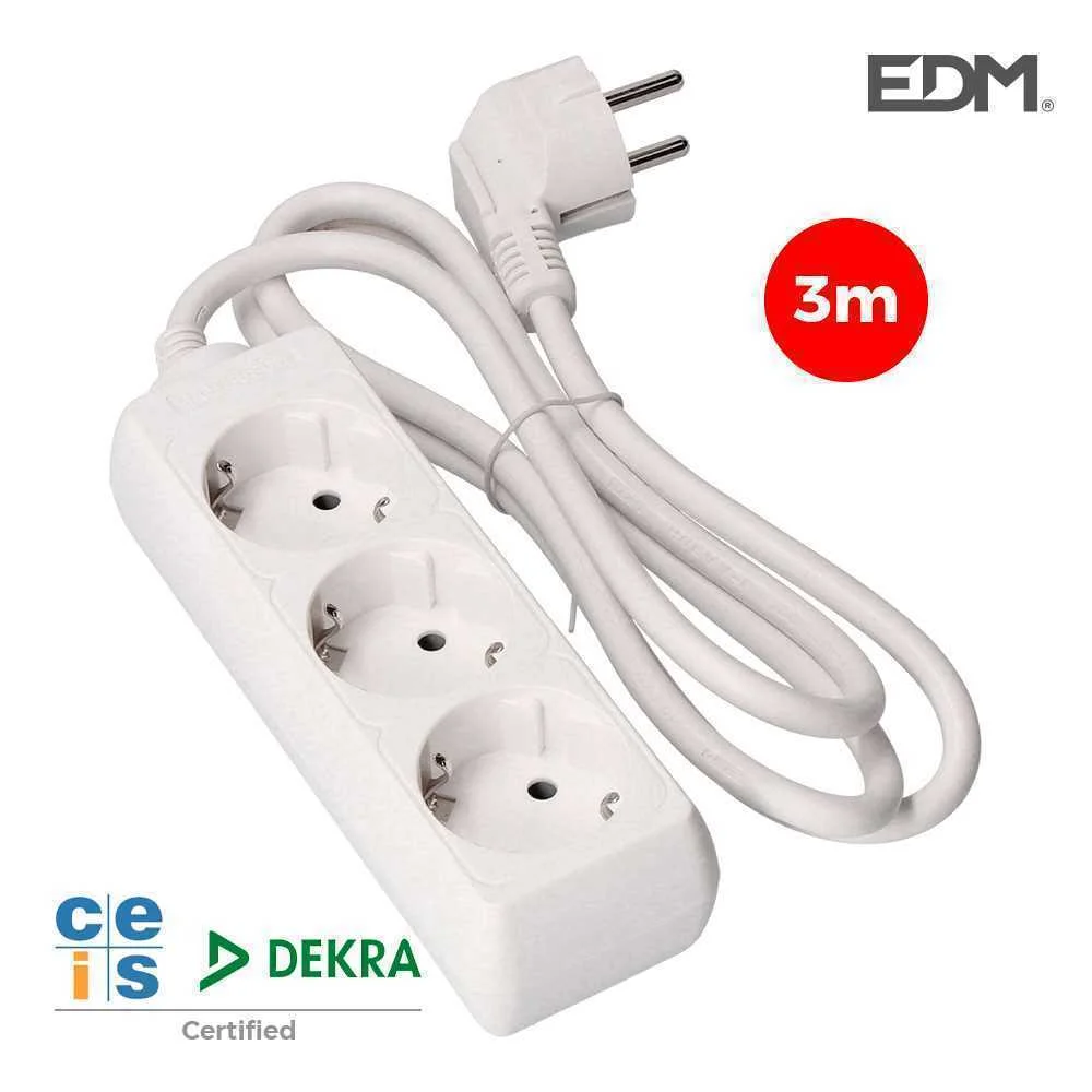 Bloco 3 Tomadas T/tl 3m 3x1,5mm Branco