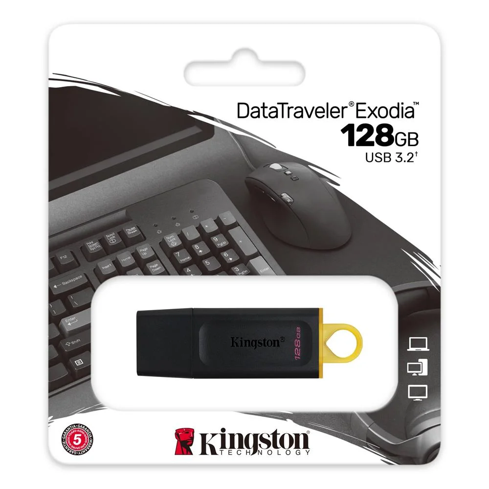 Pen Drive Kingston Datatraveler Exodia 128gb Usb 3.2 Preto