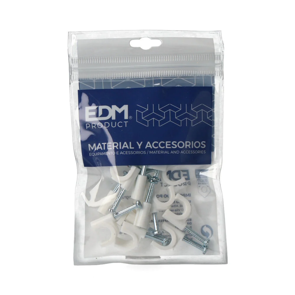 Abra&ccedil;adeira Redonda Branca com Prego 2x2,5 Embala.