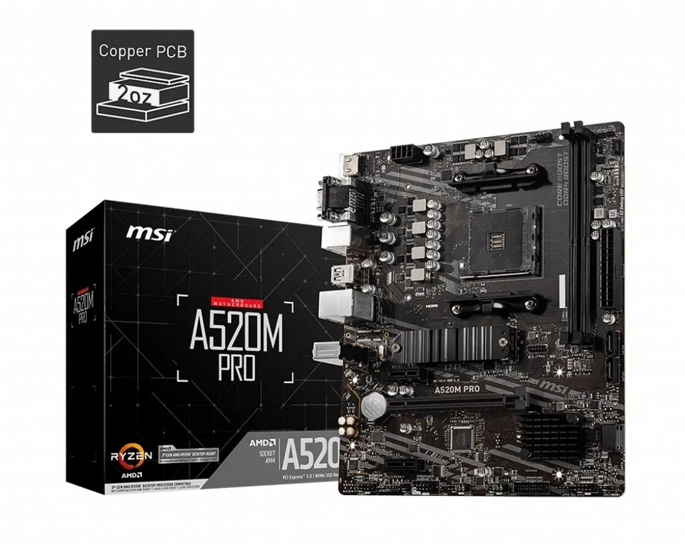 Motherboard Msi A520m Pro Amd Am4 A520 2ddr4 Usb 3.2