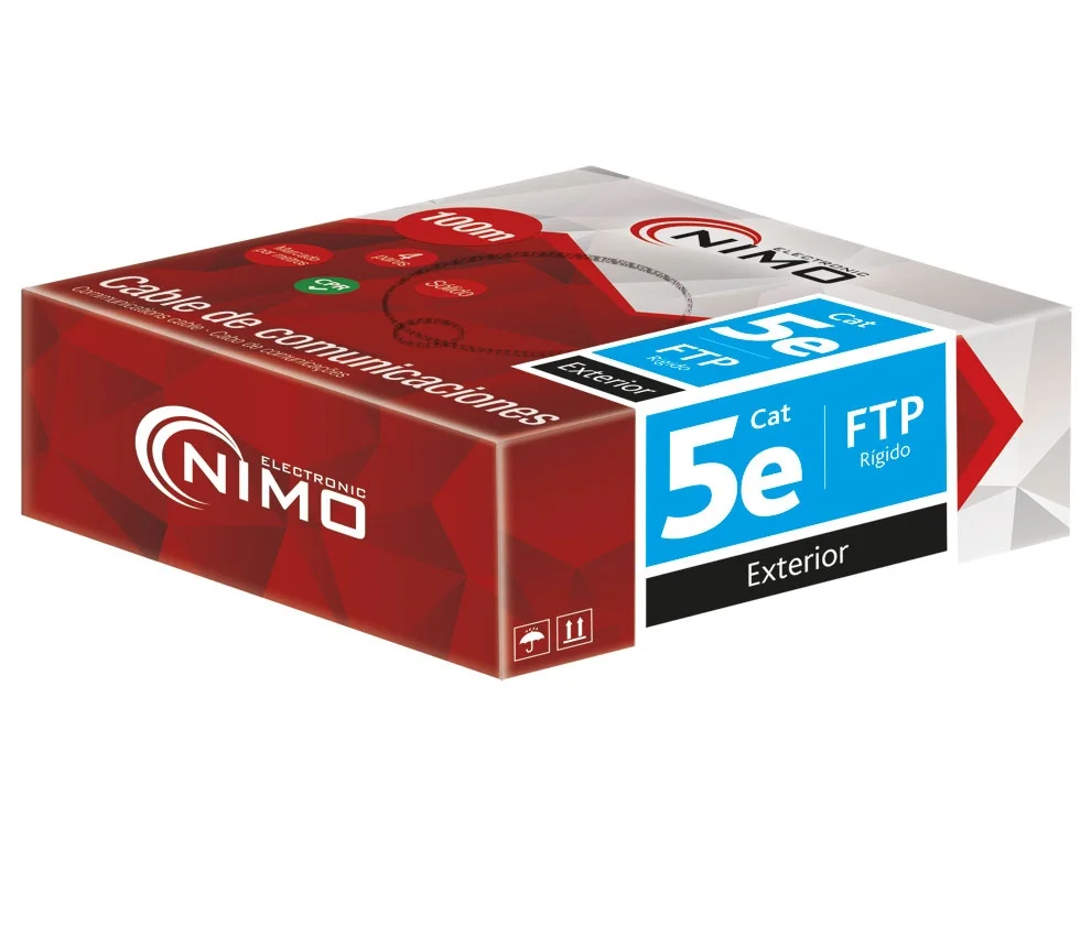 Cable para Datos Ftp Cat.5e R&iacute;gido Exterior, 100m