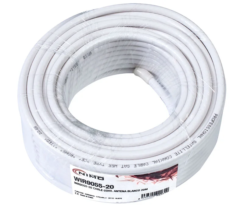 Bobina de Cable Coaxial de Antena Blanco 20m