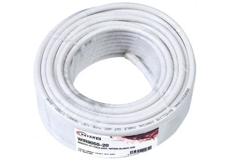 Bobina de Cable Coaxial de Antena Blanco 20m