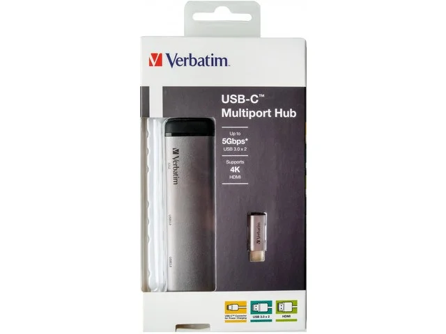 Usb-C Adapter Verbatim Usb 3.1 Gen 1/ Usb 3.0 X 2 Hdmi