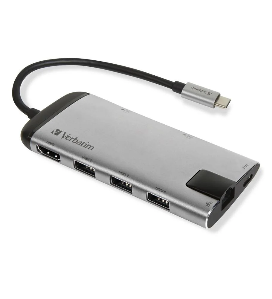 Usb-C Verbatim Adapter Usb 3.1 Gen 1/ Usb 3.0 X 3 Hdmi Rj45