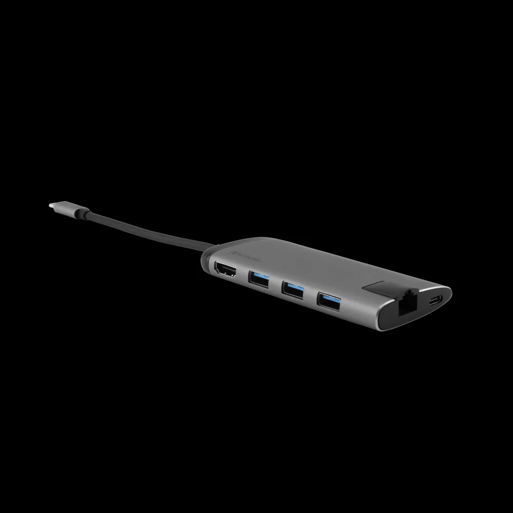 Usb-C Verbatim Adapter Usb 3.1 Gen 1/ Usb 3.0 X 3 Hdmi Rj45