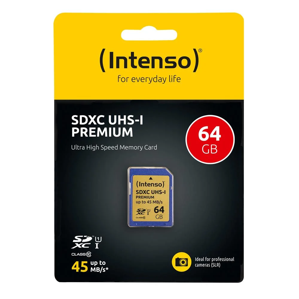 Cart&atilde;o Intenso Sdxc 64gb Classe 10 Uhs-I P.