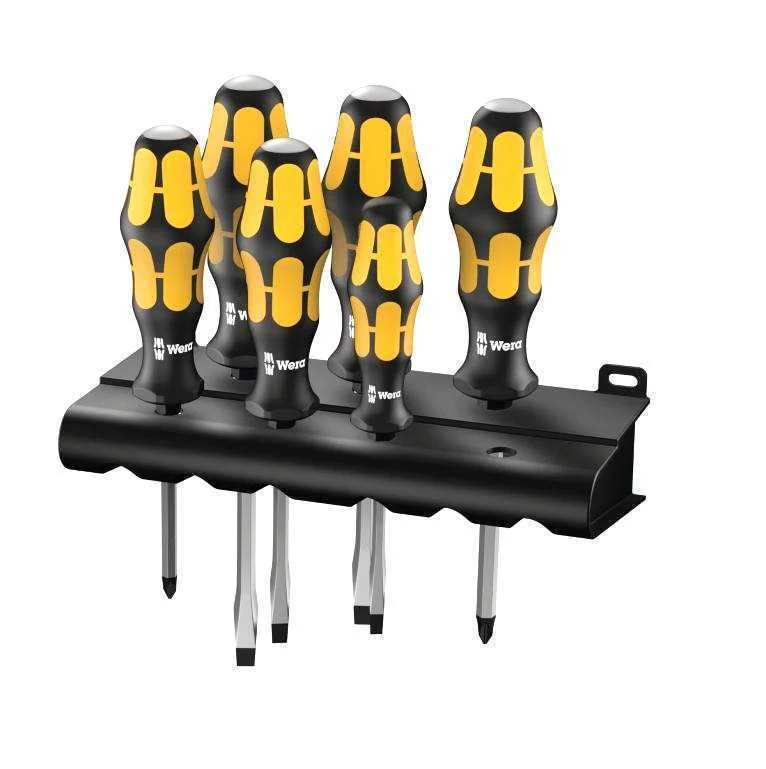Wera 932/6 Kraftform Screwdriver Set With Rack