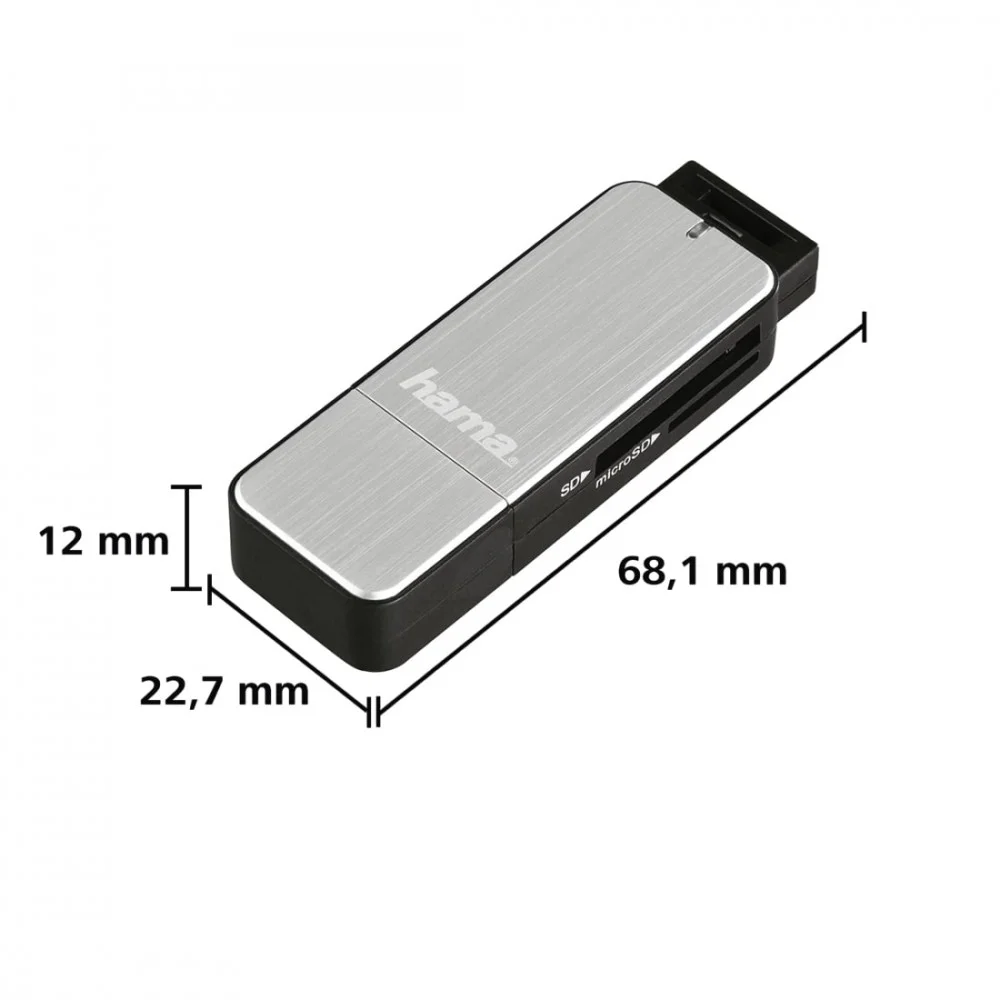Hama Usb 3.0 Multi Card Reader Sd / Microsd Alu Bl