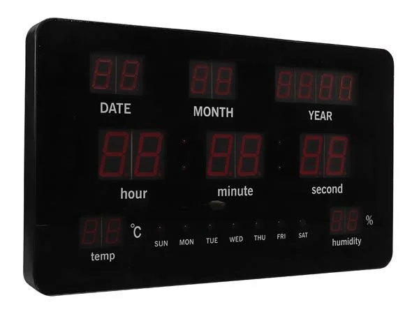 Rel&oacute;gio LED de Parede - 37,8 X 25,8 X 2,5 Cm