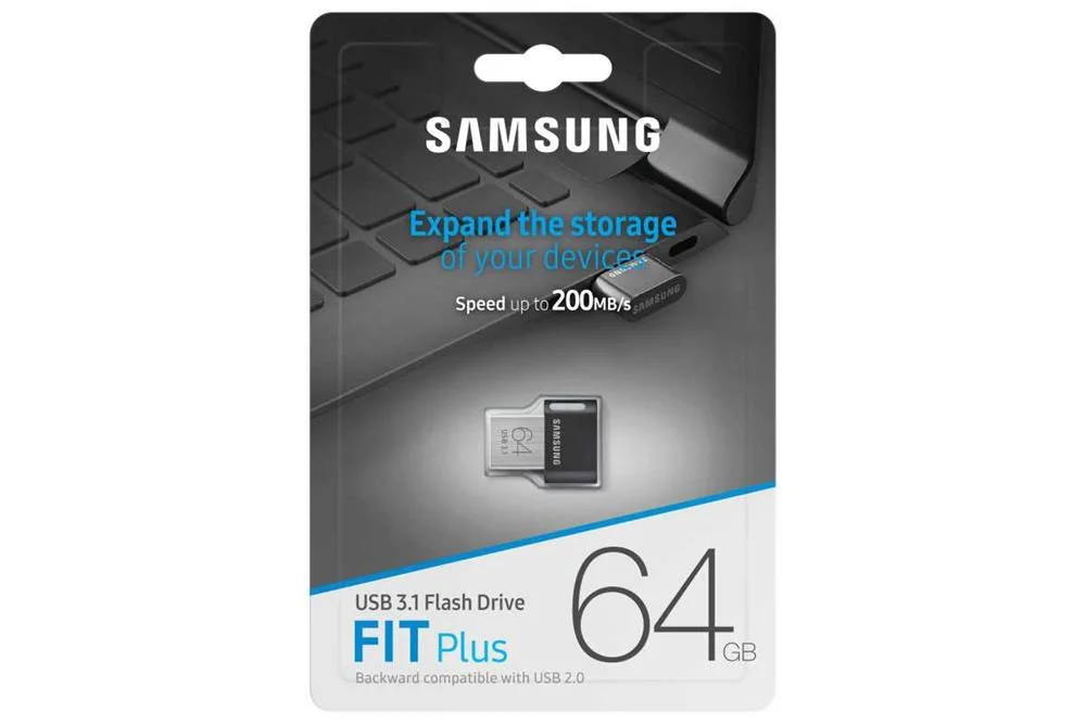 Mem&oacute;ria Usb 3.1 Samsung Muf-64ab Preto Prateado 64 Gb 