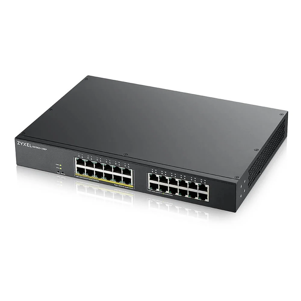 Zyxel Switch 24x Ge Gs1900-24ep 12x Poe+ Ports.130w  Managed