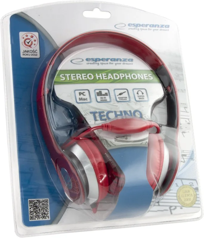 Auriculares Est&eacute;reo Esperanza Eh145r Rojo