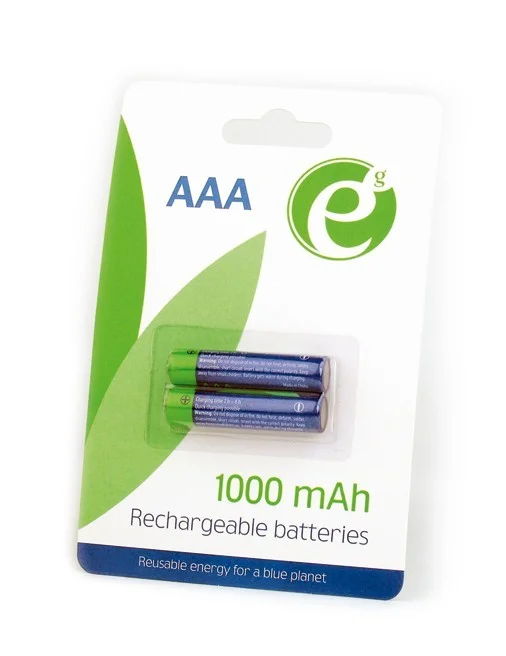 Gembird Eg-Ba-Aaa10-01 Ni-Mh Rechargeable AAA Batteries  1000mah  2pcs Blister Pack