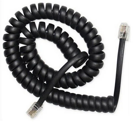 Cabo de Telefone em Espiral, Rj10, 2 M, Preto
