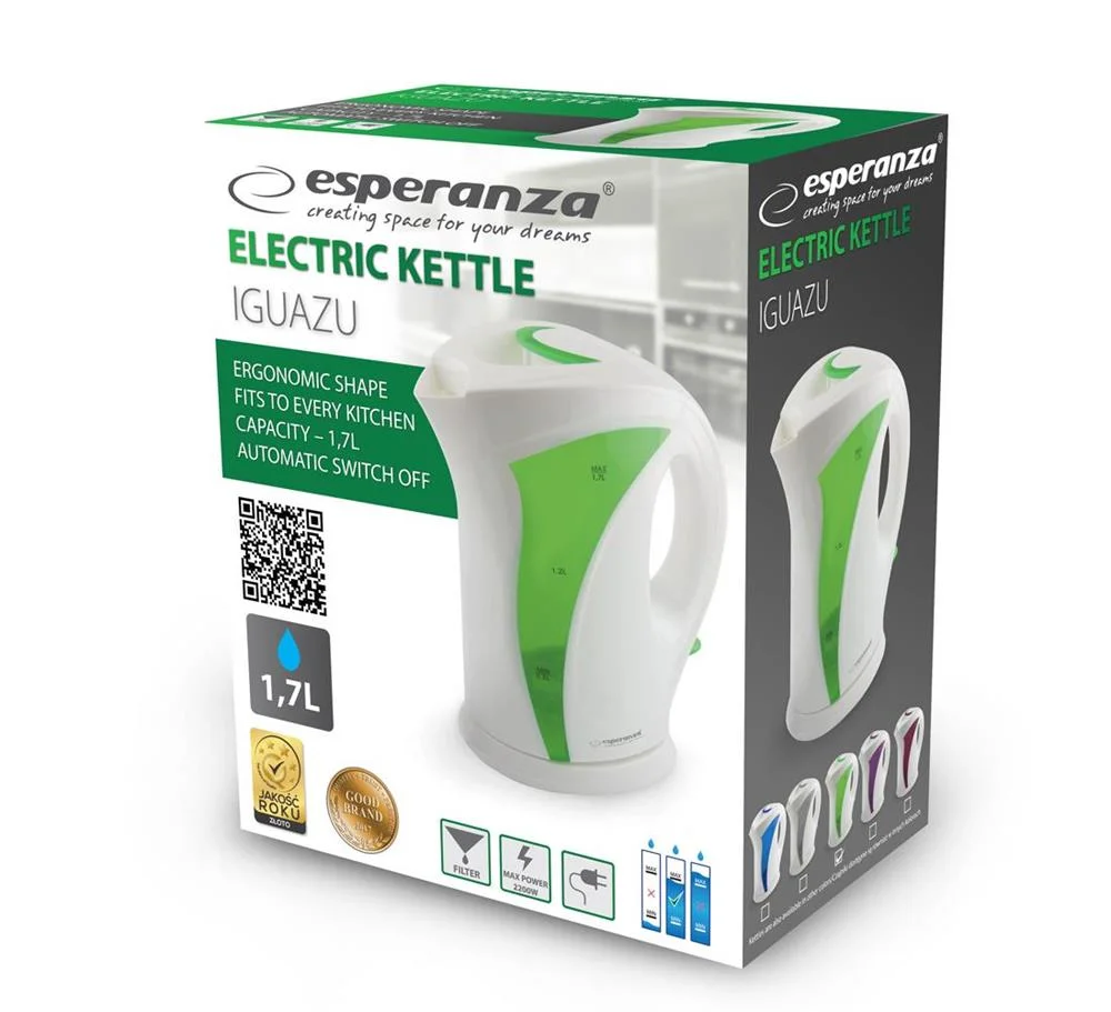 Hervidor El&eacute;ctrico Verde 1.7l Esperanza Ekk018g