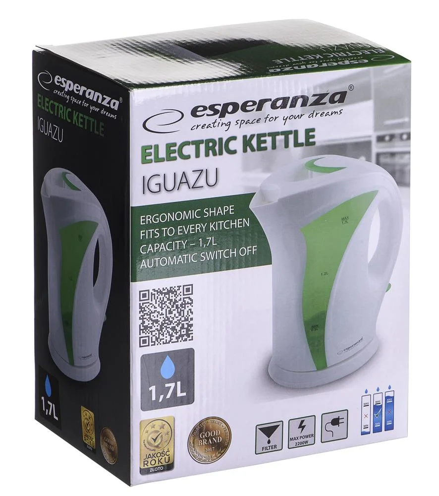Hervidor El&eacute;ctrico Verde 1.7l Esperanza Ekk018g