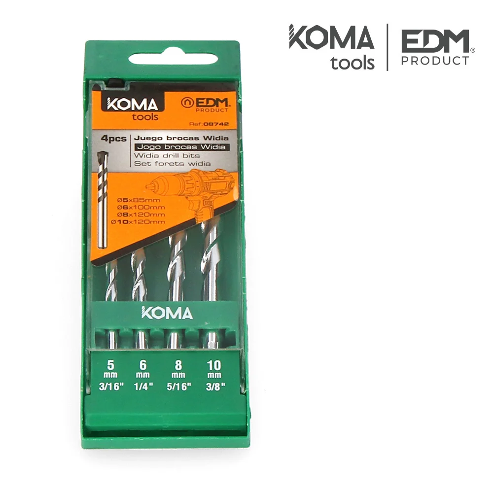 Jogo de 4 Brocas Widia Standard Koma Tools