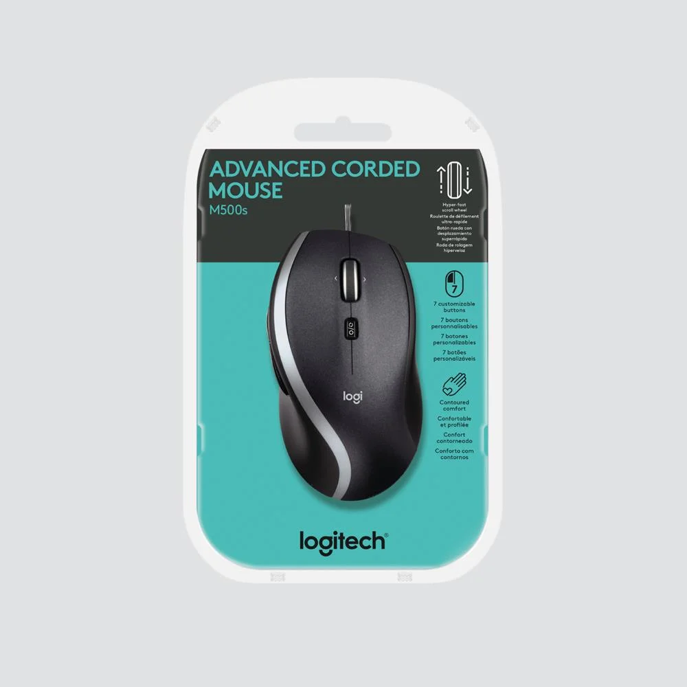 Rat&oacute;n Logitech M500s/ Hasta 4000 Dpi/ Negro