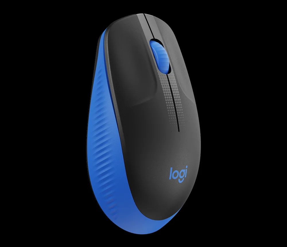 Raton Logitech M190 Wireless Negro Azul 3 Botones.